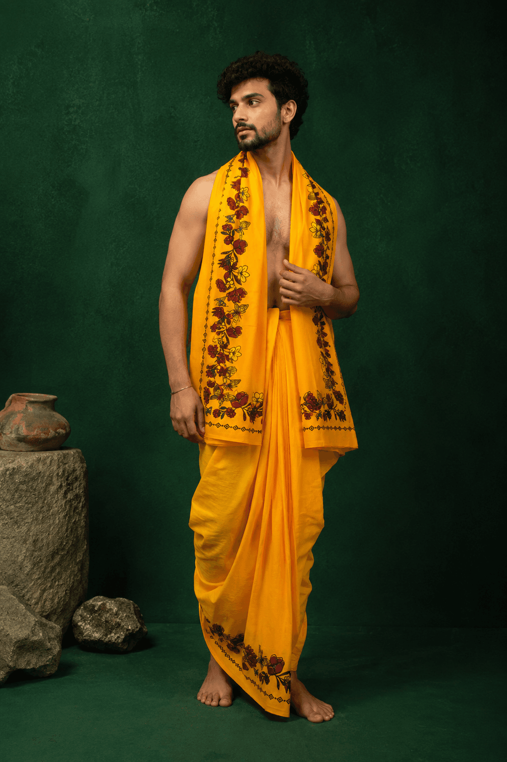 Golden Yellow Dhoti Set - 1